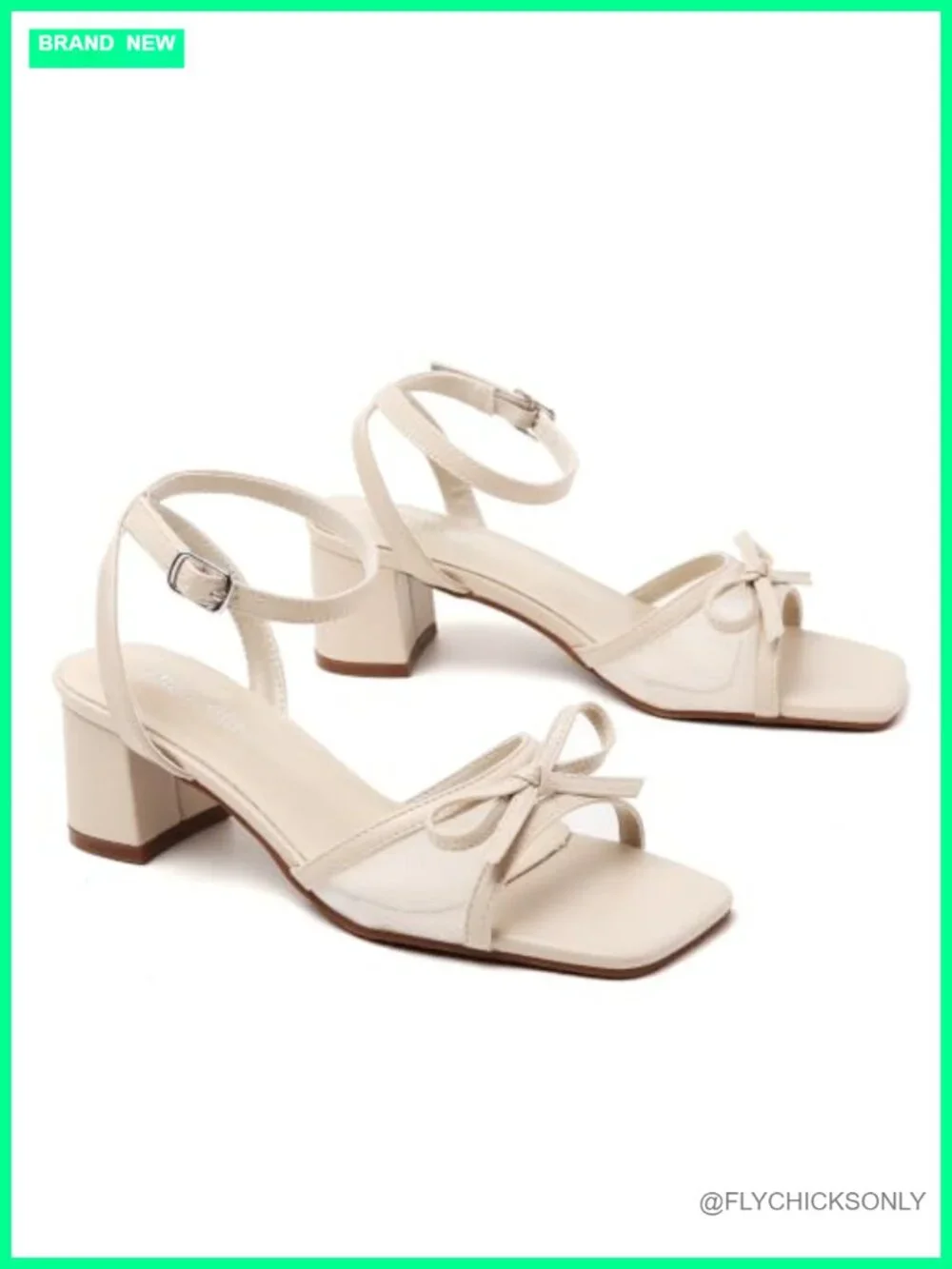 Square Toe Strappy Heeled Sandals with Chunky Block Heel